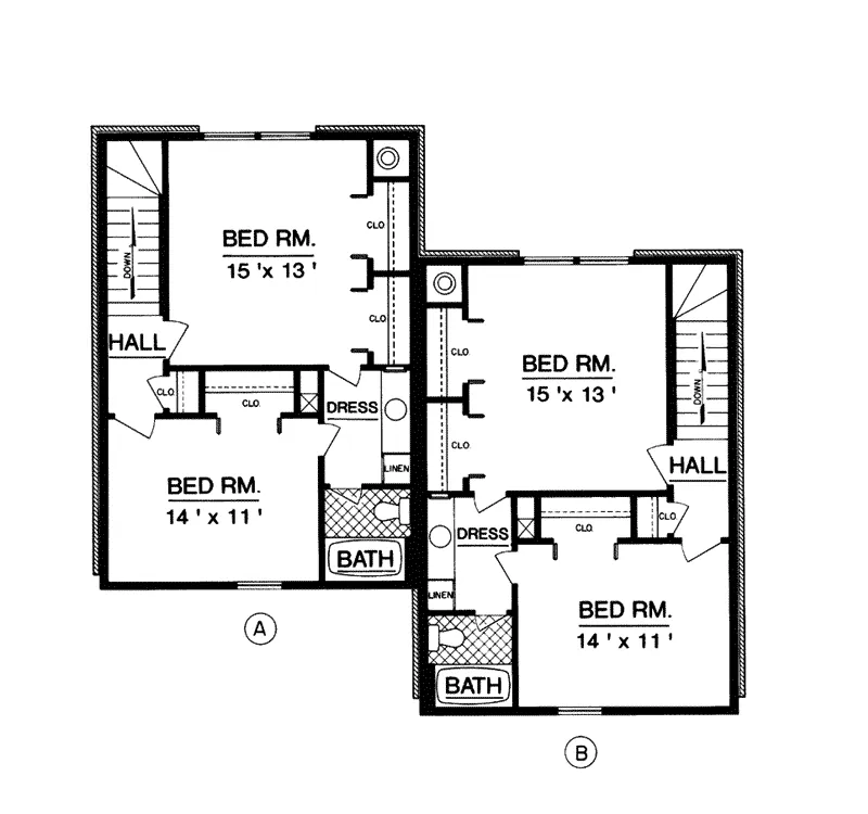 Multi-Family House Plan Second Floor - Campbell Station Duplex 020D-0062 - Search House Plans and More