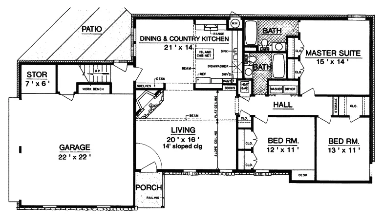 Tudor House Plan First Floor - Fern Mill European Farmhouse 020D-0101 - Search House Plans and More