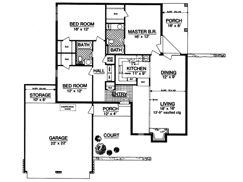Rustic House Plan First Floor - Blakemore Rustic Style Home 020D-0108 - Search House Plans and More