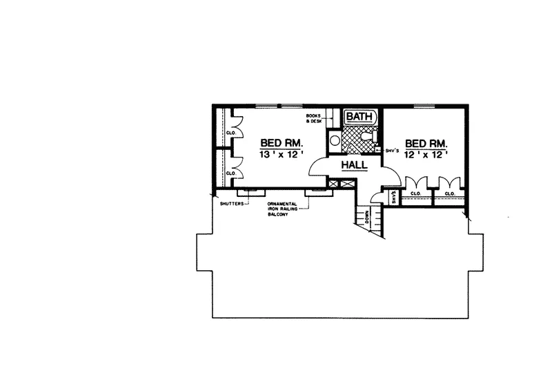 Tudor House Plan Second Floor - Shelby Falls English Tudor Home 020D-0143 - Shop House Plans and More