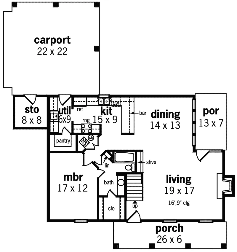 Country House Plan First Floor - Antoine Hill Southern Home 020D-0151 - Search House Plans and More