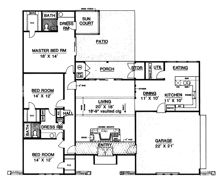 Bungalow House Plan First Floor - Woodberry Contemporary Home 020D-0166 - Shop House Plans and More
