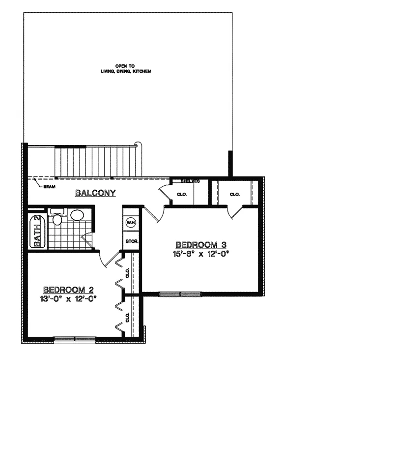 Colonial House Plan Second Floor - Bidwell European Home 020D-0179 - Search House Plans and More
