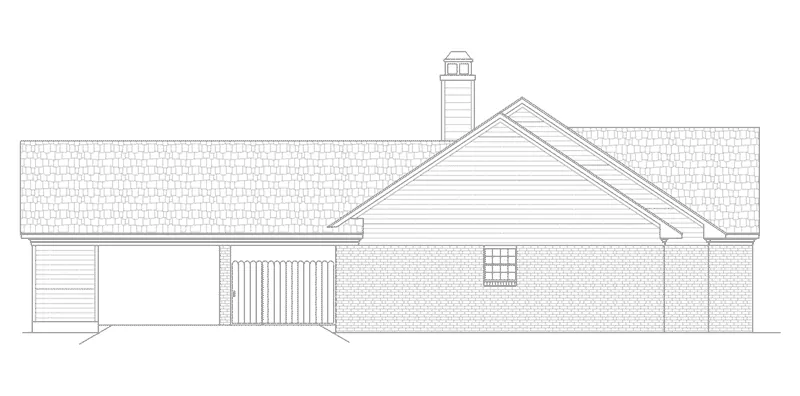 Ranch House Plan Left Elevation - Eagleville Ranch Home 020D-0180 - Search House Plans and More