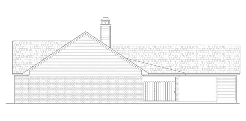 Ranch House Plan Right Elevation - Eagleville Ranch Home 020D-0180 - Search House Plans and More