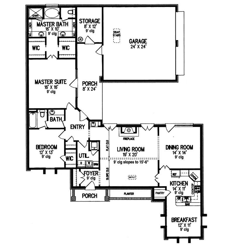Country French House Plan First Floor - Glenburn European Home 020D-0184 - Search House Plans and More