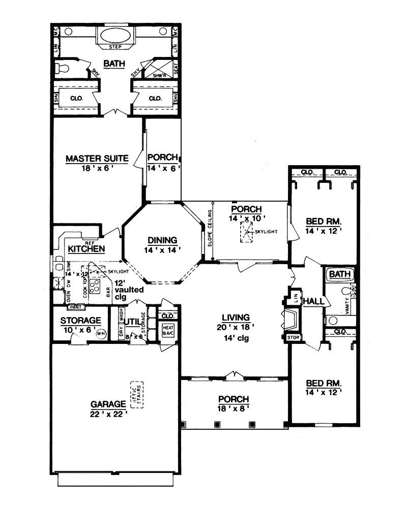 Ranch House Plan First Floor - Covington Mill Southern Home 020D-0191 - Search House Plans and More
