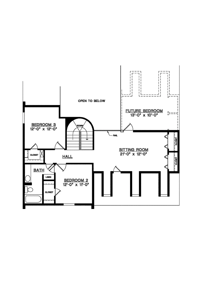 Traditional House Plan Second Floor - Olinda Hill Country French Home 020D-0220 - Shop House Plans and More