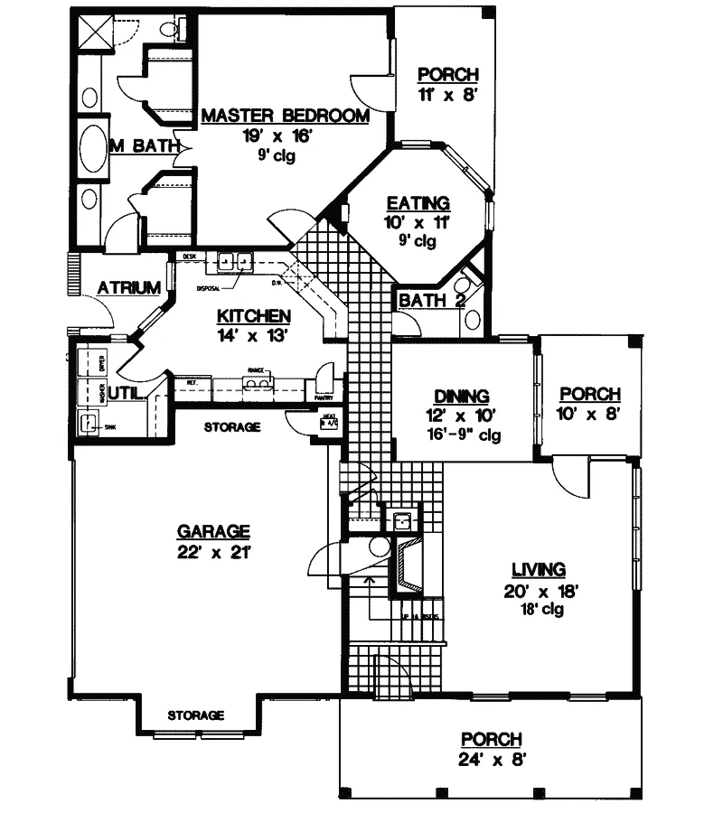 Southern House Plan First Floor - Elk Creek Victorian Home 020D-0224 - Search House Plans and More