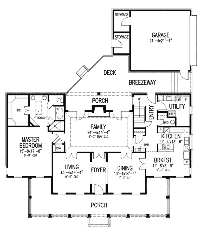 Early American House Plan First Floor - Alleghany Luxury Home 020D-0233 - Search House Plans and More
