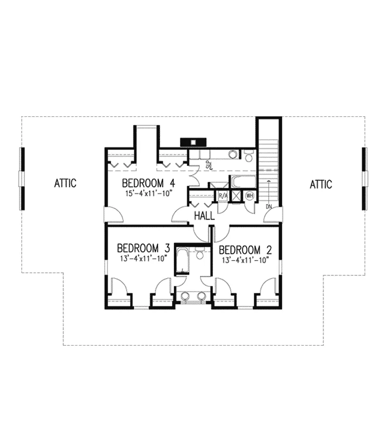Early American House Plan Second Floor - Alleghany Luxury Home 020D-0233 - Search House Plans and More