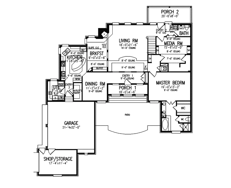 Luxury House Plan First Floor - Van Courtland European Home 020D-0235 - Shop House Plans and More