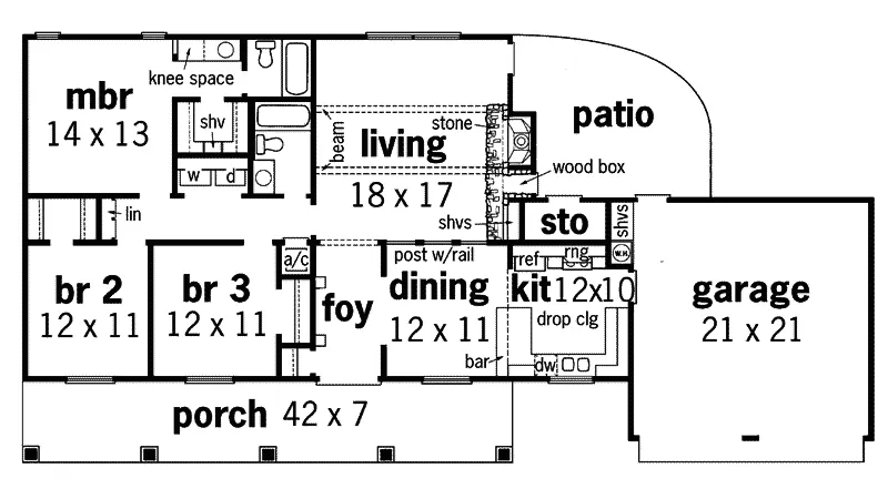 Country House Plan First Floor - Petaluma Rustic Home 020D-0258 - Shop House Plans and More