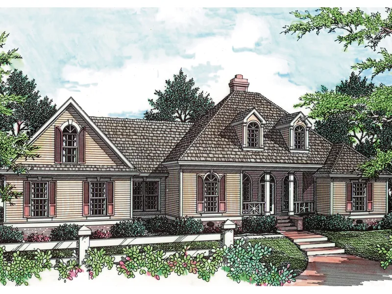 Traditional House Plan Front Photo 02 - Valley Home Southern Style Home 020D-0267 - Shop House Plans and More