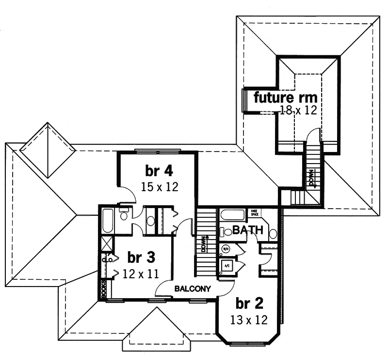 Shingle House Plan Second Floor - Lincoln Way Victorian Home 020D-0288 - Shop House Plans and More