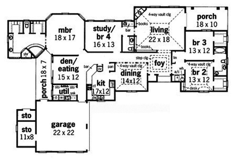 European House Plan First Floor - Canterbriar European Home 020D-0308 - Search House Plans and More