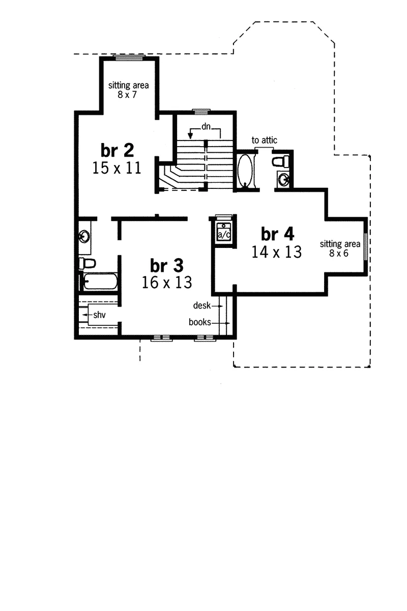 European House Plan Second Floor - Merrill Bay European Style Home 020D-0312 - Shop House Plans and More