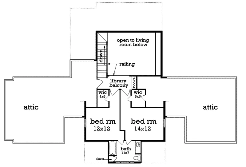 Country House Plan Second Floor - Layton Country Craftsman Home 020D-0344 - Shop House Plans and More