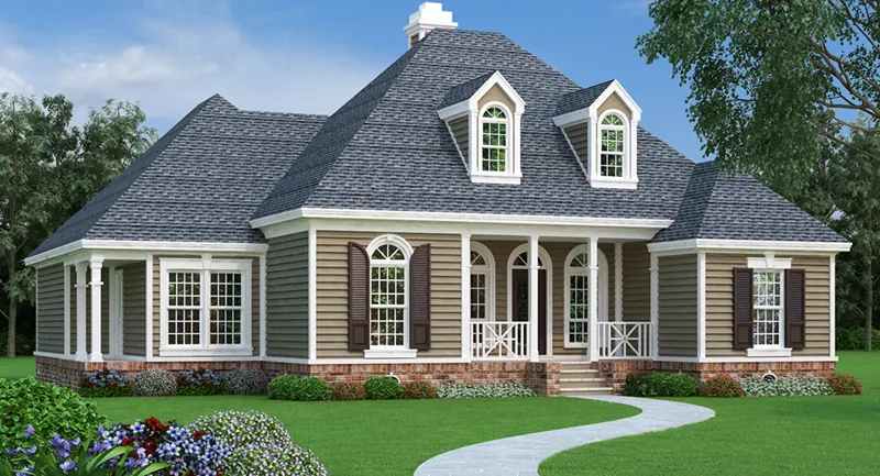 Traditional House Plan Front of Home - Dyson Southern Home 020D-0345 - Search House Plans and More