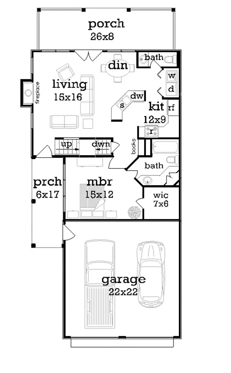 Ranch Home Plan First Floor 020D-0350
