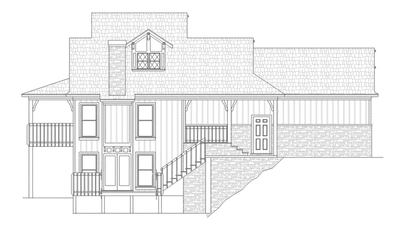 Craftsman House Plan Left Elevation - Simeon Tudor Home 020D-0350 - Shop House Plans and More