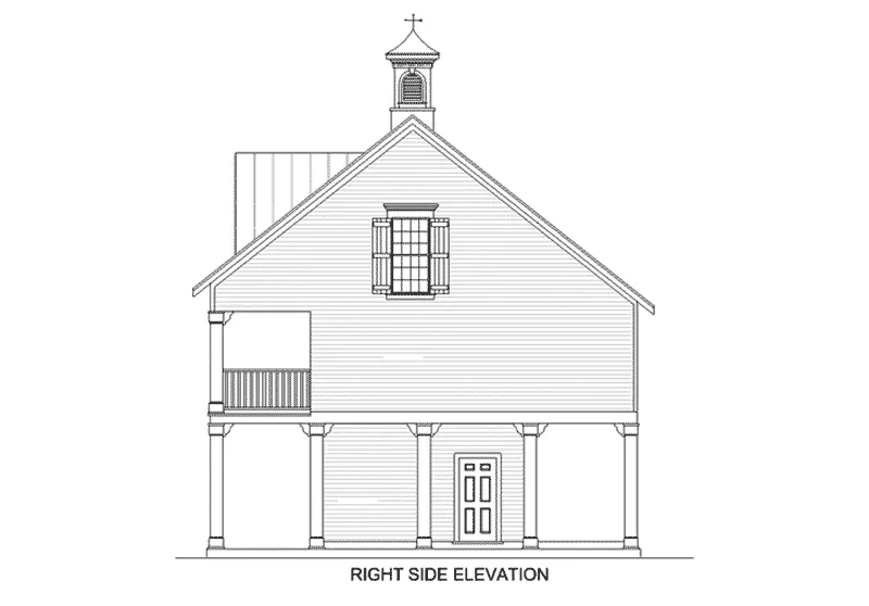 Right Elevation - Regatta Landing Beach Home 020D-0355 - Shop House Plans and More