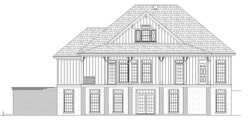Florida House Plan Rear Elevation - Belmont Lane Modern Farmhouse 020D-0386 - Search House Plans and More