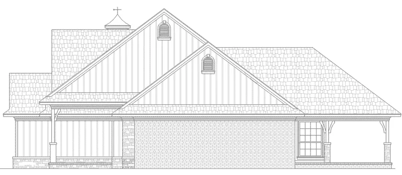Ranch House Plan Right Elevation - Chapelwood Craftsman Home 020D-0389 - Search House Plans and More