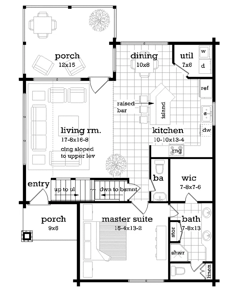 Log Cabin House Plan First Floor - 020D-0403 - Shop House Plans and More