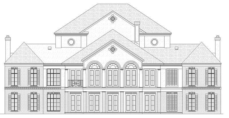 Luxury House Plan Rear Elevation - Le Claire Georgian Home 020S-0002 - Shop House Plans and More