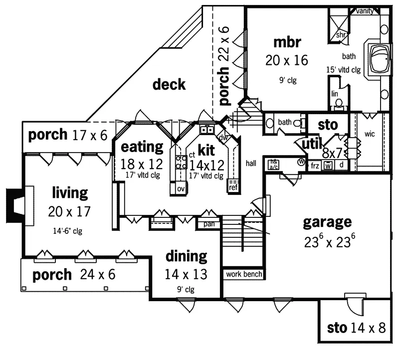 Southern Home Plan First Floor 020S-0013