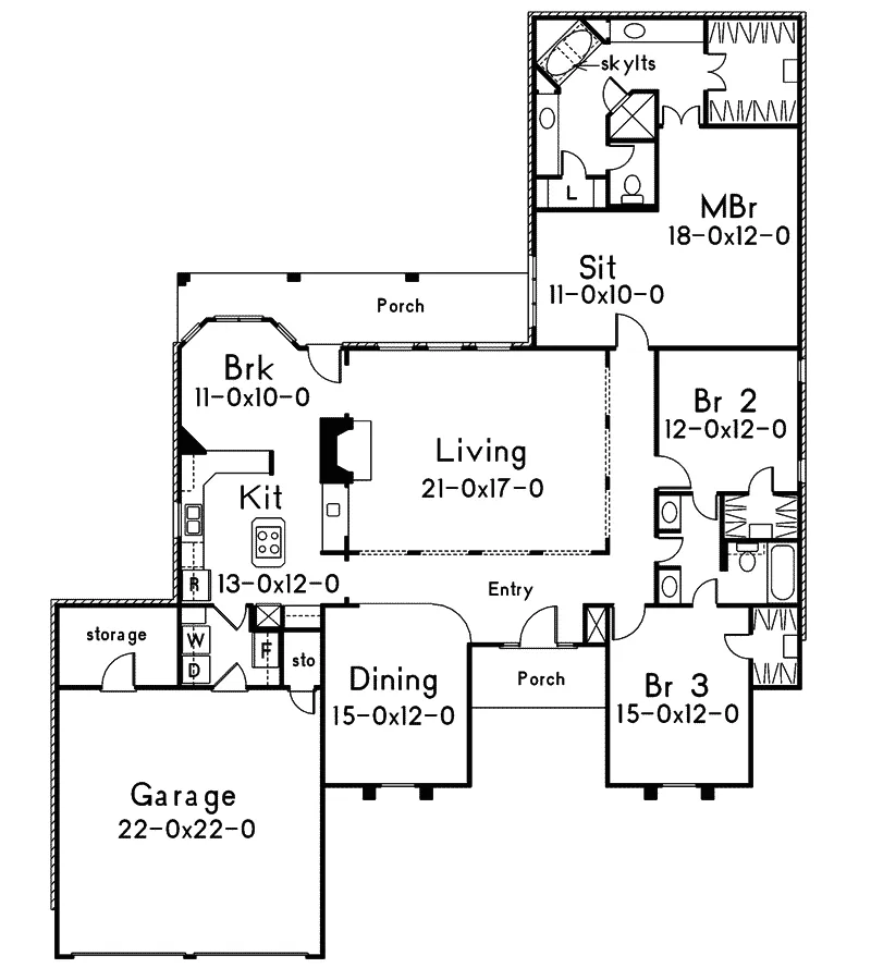Ranch House Plan First Floor - Dartmouth Luxury Home 021D-0005 - Search House Plans and More