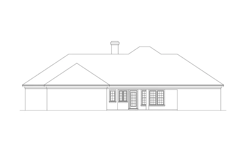 Traditional House Plan Rear Elevation - Wrenwood Ranch Home 021D-0009 - Shop House Plans and More