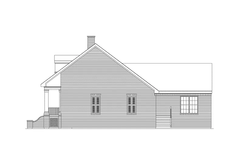 Arts & Crafts House Plan Right Elevation - Princeton Southern Country Home 021D-0011 - Shop House Plans and More