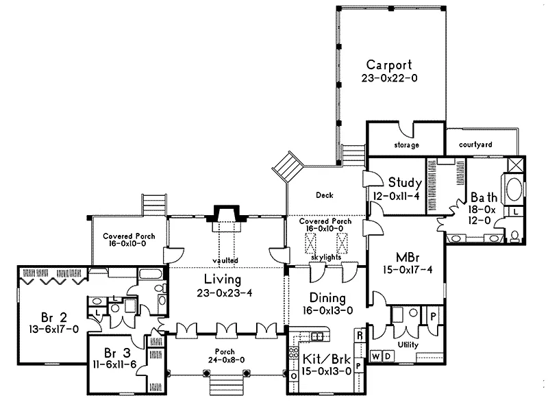 Country House Plan First Floor - Grantshire Country Home 021D-0013 - Search House Plans and More