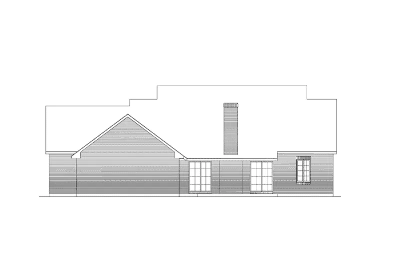Traditional House Plan Rear Elevation - Sunfield European Ranch Home 021D-0014 - Shop House Plans and More