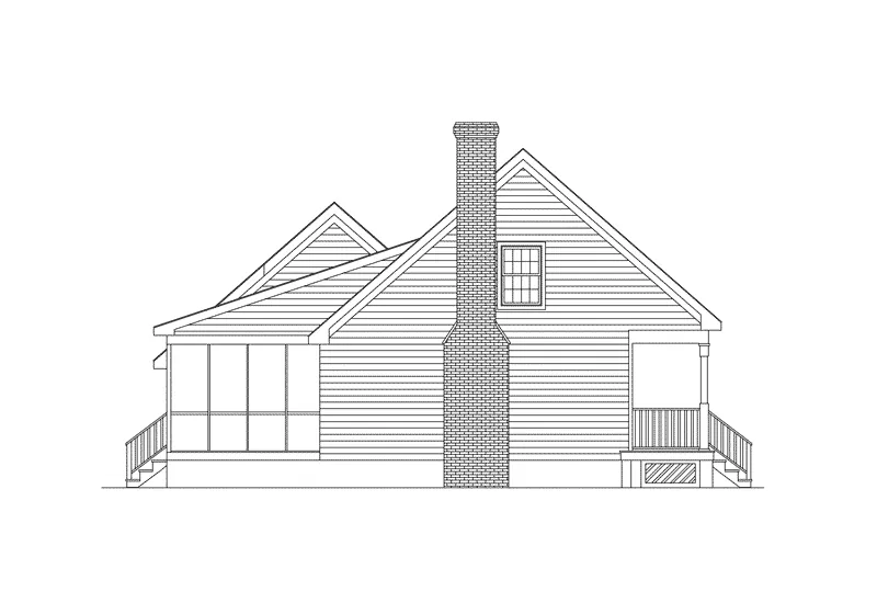 Traditional House Plan Left Elevation - Corsica Cape Cod Home 021D-0016 - Search House Plans and More