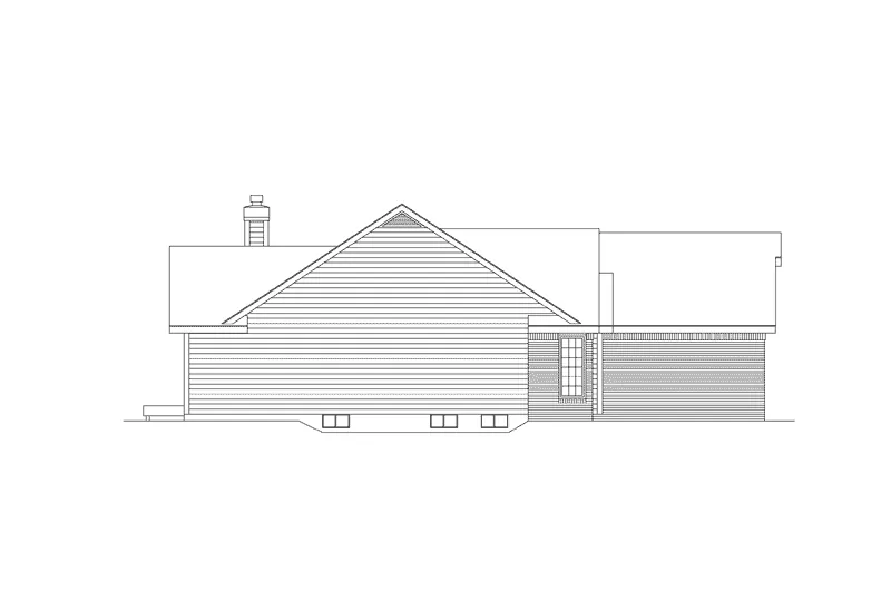 Ranch House Plan Left Elevation - Sycamore Ranch Home 022D-0011 - Shop House Plans and More