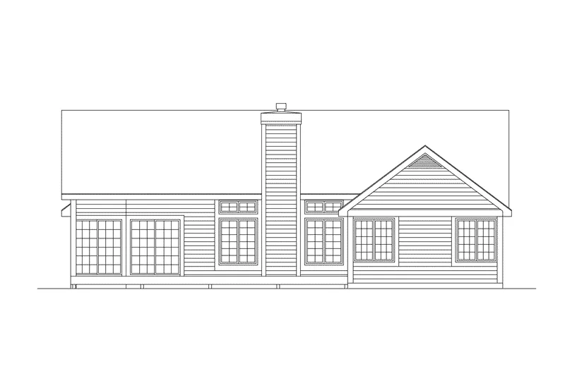 Ranch House Plan Rear Elevation - Sycamore Ranch Home 022D-0011 - Shop House Plans and More