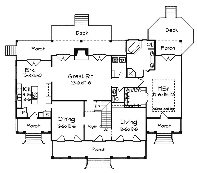 Country House Plan First Floor - Coventry Forest Plantation Home 023D-0001 - Search House Plans and More
