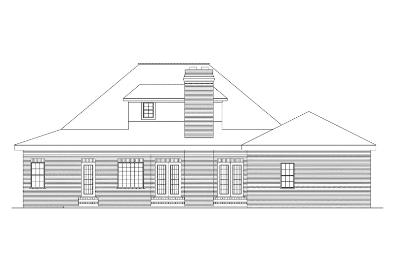 Southern House Plan Rear Elevation - Huntley Park Cape Cod Home 023D-0003 - Search House Plans and More