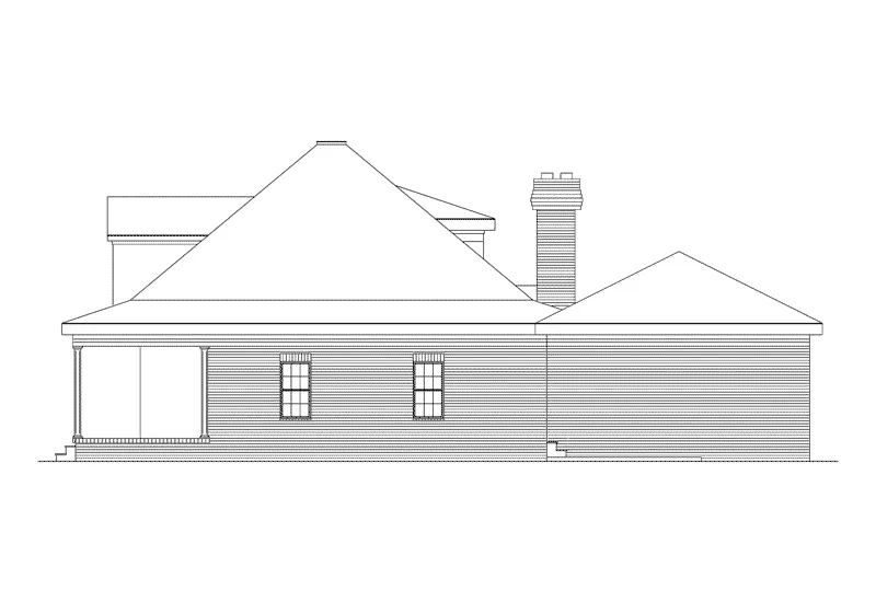 Southern House Plan Right Elevation - Huntley Park Cape Cod Home 023D-0003 - Search House Plans and More