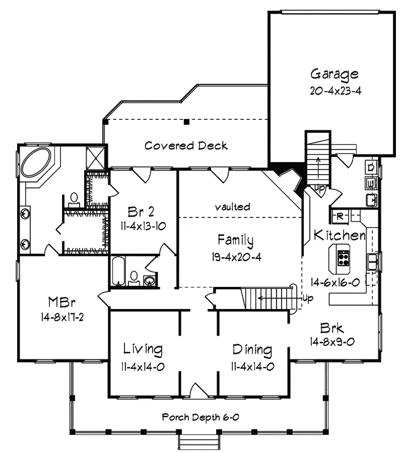 Traditional House Plan First Floor - Highpoint Southern Home 023D-0005 - Search House Plans and More