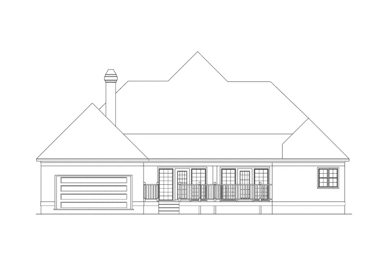 Traditional House Plan Rear Elevation - Highpoint Southern Home 023D-0005 - Search House Plans and More