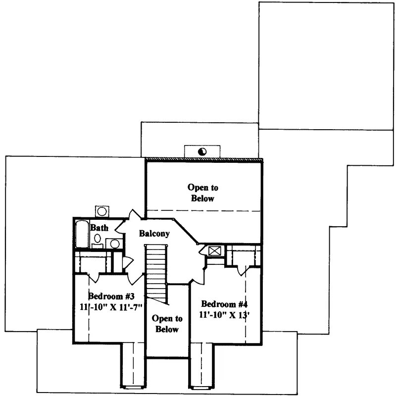 Colonial House Plan Second Floor - Mayhew Southern Home 024D-0023 - Shop House Plans and More