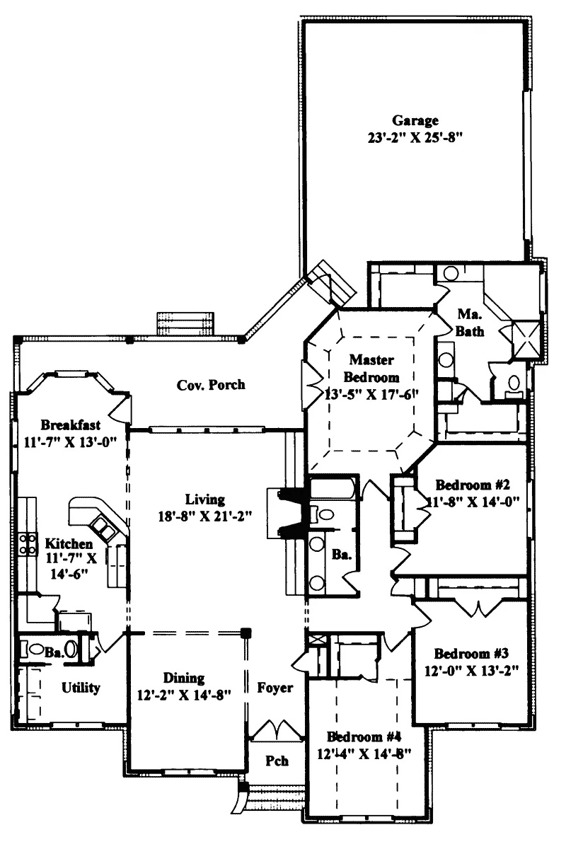 Country French House Plan First Floor - Paulette Traditional Ranch Home 024D-0024 - Shop House Plans and More