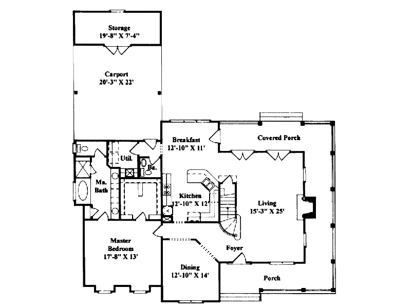 Farmhouse Plan First Floor - Bevard Country Farmhouse 024D-0029 - Search House Plans and More