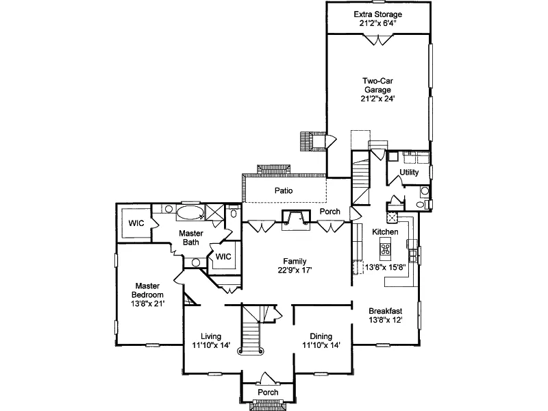 Colonial House Plan First Floor - Whitemire Luxury Colonial Home 024D-0058 - Shop House Plans and More