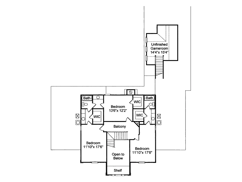 Colonial Home Plan Second Floor 024D-0058
