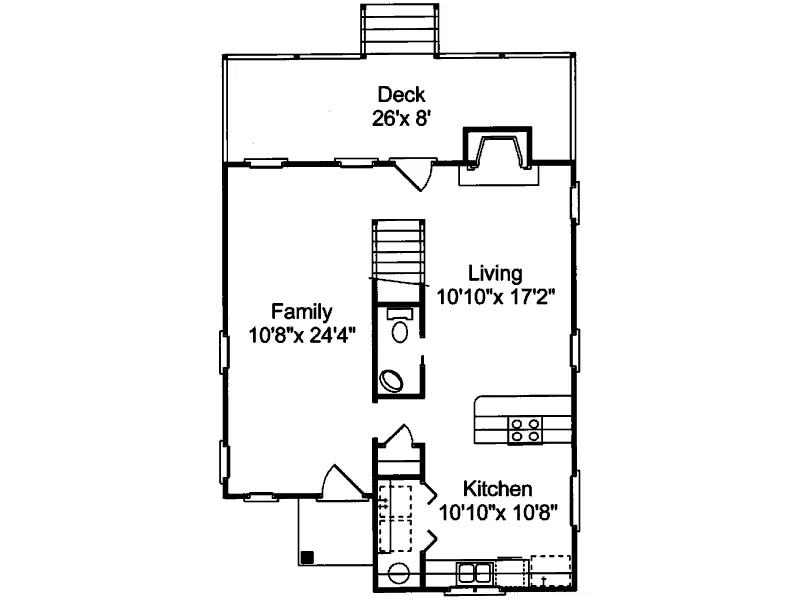 First Floor - Cadee Sunbelt Narrow Lot Home 024D-0070 - Search House Plans and More
